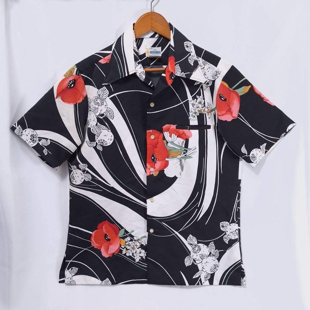Vtg Andrade Honolulu Floral Aloha Shirt Mens M Made In‎ Hawaiian Retro 80s Y2K